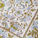 Sea Holly Tablecloth | Our Sea Holly print is an ode to a traditional Indian block pattern, updated in a fresh and sophisticated color palette. Tranquil blue intertwined with olive green is reminiscent of mediterranean shores, wild rosemary and rocky beac