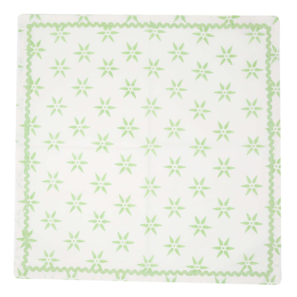 Daylily Napkins, Set of 4 | Brighten up your table with these colorful hand-printed cotton napkins featuring a playful ricrac border.