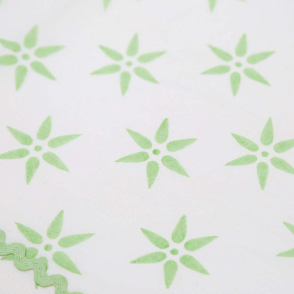 Daylily Napkins, Set of 4 | Brighten up your table with these colorful hand-printed cotton napkins featuring a playful ricrac border.
