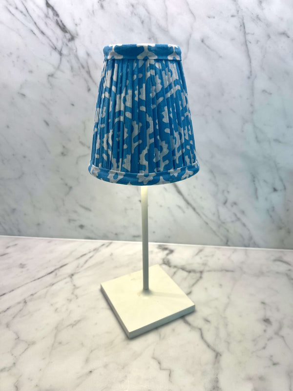 Posy Shade for Cordless Lamps | Introducing our new line of lamp shades designed to work with everyone's favorite Poldina Pro and Mini cordless lamps. Handmade in our signature block prints, these shades have no harp or clip fitting, but will rest neatly