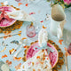 Inslee Persephone Linen Tablecloth | The Persephone linen block print tablecloth features Inslee Fariss’s watercolor butterflies on soft blue—elegant, airy, and perfect for relaxed gatherings.