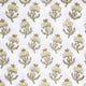 Close up of green floral block print