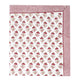 Red block printed floral tablecloth