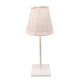 Pink block printed lampshade on Poldina Pro cordless lamp