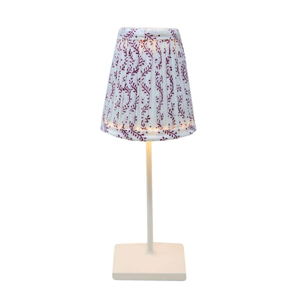 Honeysuckle Shade for Cordless Lamps | Introducing our new line of lamp shades designed to work with everyone's favorite Poldina Pro and Mini cordless lamps. Handmade in our signature block prints, these shades have no harp or clip fitting, but will rest