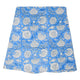 Round blue block printed tablecloth