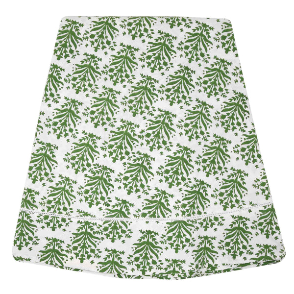 Lily of the Valley Tablecloth | Our Lily of the Valley block print tablecloth is vibrant, expressive, and the perfect shade of green—a cheerful pick-me-up for your table any time of year.