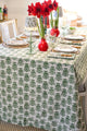 Lily of the Valley Tablecloth | Our Lily of the Valley block print tablecloth is vibrant, expressive, and the perfect shade of green—a cheerful pick-me-up for your table any time of year.