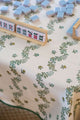 Forget Me Not Card Table Topper | Up your game with our charming scalloped block printed table toppers. Mix and match patterns for a winning look. Perfect for mahjong, bridge, or simply as a pretty cover for any small square or round table. Pair with a co