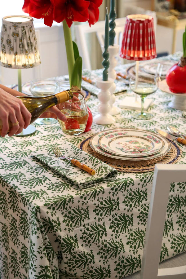 Gingham Shade for Cordless Lamps | Our Gingham block print lampshade brings timeless charm to your Poldina Pro or Mini cordless lamp—a classic pattern with a fresh, handcrafted feel.