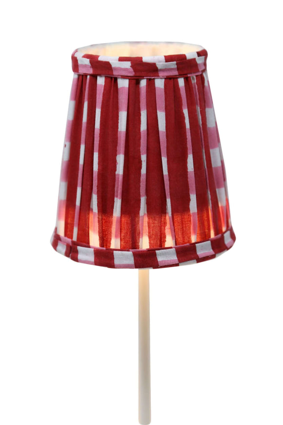 Gingham Shade for Cordless Lamps | Our Gingham block print lampshade brings timeless charm to your Poldina Pro or Mini cordless lamp—a classic pattern with a fresh, handcrafted feel.
