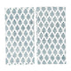 Green and white block printed napkins with small trees