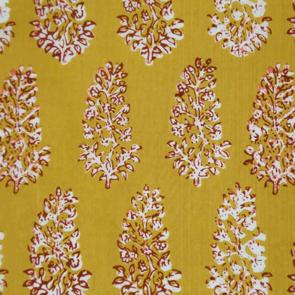 Golden Frond Card Table Topper | Up your game with our charming scalloped block printed table toppers. Mix and match patterns for a winning look. Perfect for mahjong, bridge, or simply as a pretty cover for any small square or round table. Pair with a cor
