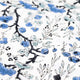 Bonsai Blue Card Table Topper | Up your game with our charming scalloped block printed table toppers. Mix and match patterns for a winning look. Perfect for mahjong, bridge, or simply as a pretty cover for any small square or round table. Pair with a cord