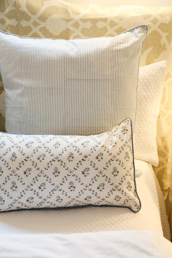 Harbor Stripe Pillow Cover | Transform your home decor effortlessly with our stylish block-printed pillow covers. Mix and match to add a splash of personality and a fresh, vibrant touch to any room. Stripes and florals are a forever favorite! These hand-p