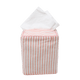 Pink striped block printed tissue box cover