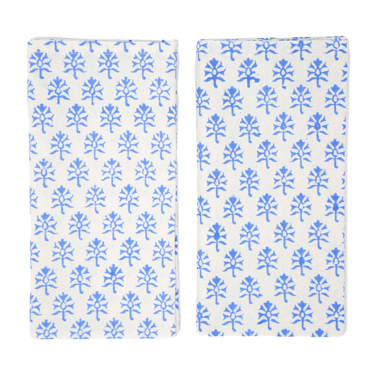 Blue & White Block Print Napkins (Set of 4) — Grace Home Decor