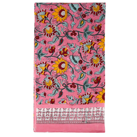 Pink block printed pareo cover up