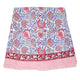 Pink and blue block printed round tablecloth