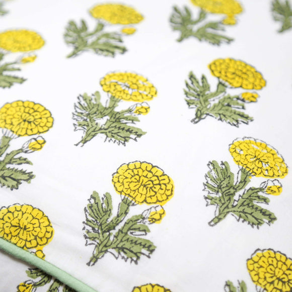 Billy Buttons Card Table Topper | This card table tablecloth is perfect for mahjong, bridge, or dressing up any small table. Add a cordless lamp for instant charm and ambience.