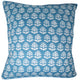 Blue block printed pillow cover