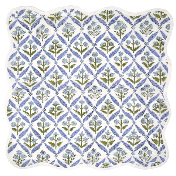 Periwinkle block printed napkin