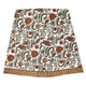 Auburn and green block printed round tablecloth