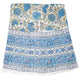 Blue floral block printed round tablecloth