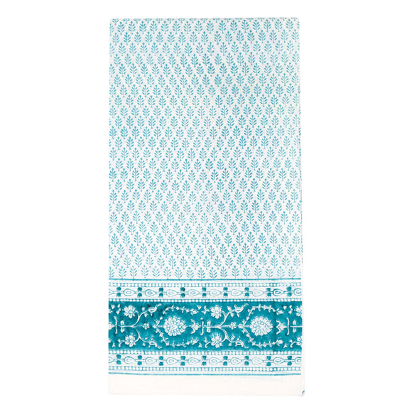 Green and white block printed swimsuit cover up