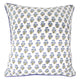 Blue and green block printed pillow cover