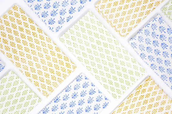 multi color block printed cloth napkins
