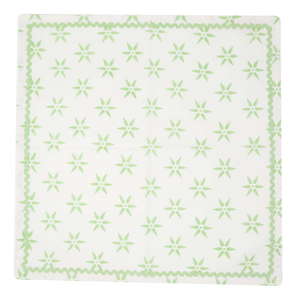 Daylily Napkins, Set of 4 | Brighten up your table with these colorful hand-printed cotton napkins featuring a playful ricrac border.