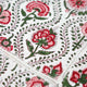 Pink and green floral block print fabric