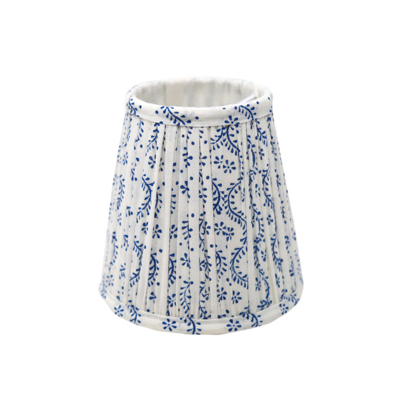 Blue and white block printed sconce lampshade