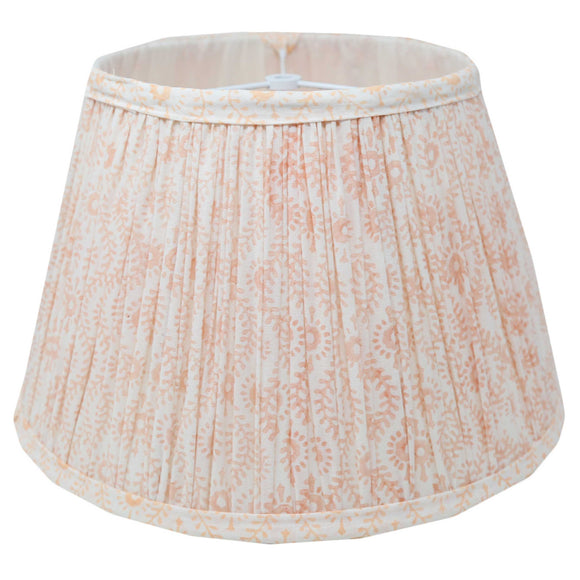 Pink block printed lampshade