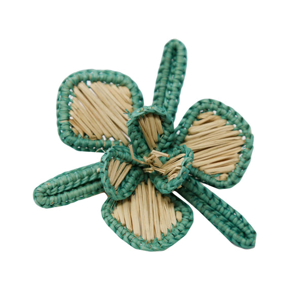 Green woven flower napkin ring
