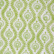 Close up of green block printed napkin pattern