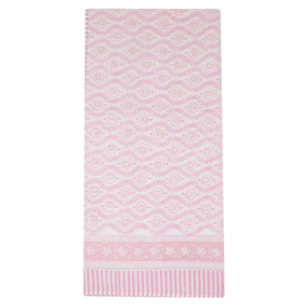 Pink block printed pareo cover up