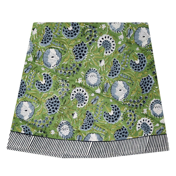 Green floral round tablecloth