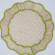 Wavy Woven Placemat, Green | These woven abaca placemats with a green border are handmade in Colombia by female artisans. These placemats add the perfect amount of texture accents to complete your table when paired with a printed tablecloth and napkins.