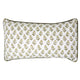 Green and white block printed lumbar pillow cover