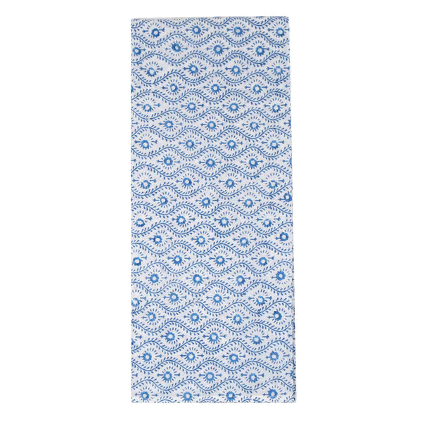 Blue block printed swimsuit cover up