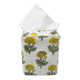 Yellow and green floral tissue box cover