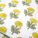 Yellow and green flowers on block printed pillow cover