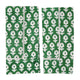 Pair of green block printed napkins