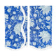 Set of blue and white floral block printed napkins