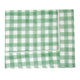 Green and white gingham tablecloth