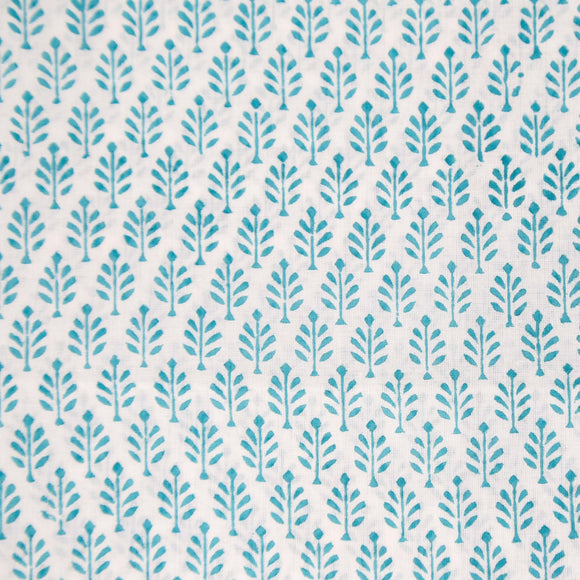 Close up of green and white block print