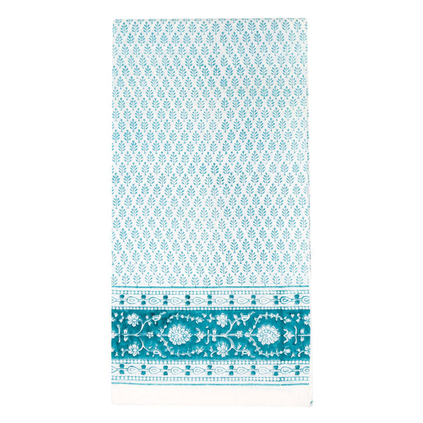 Green and white block printed swimsuit cover up