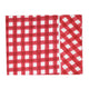 Red and white gingham tablecloth